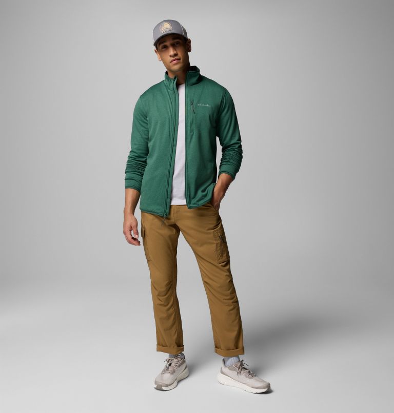 Essential Hike Grid Fleece Full Zip | 375 | S, Color: Rain Forest, image 8