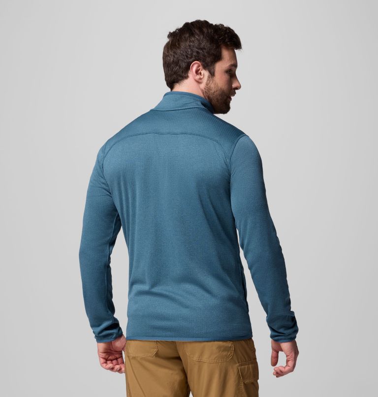Men's Essential Hike Grid Fleece Full Zip Jacket, Color: Everblue, image 3