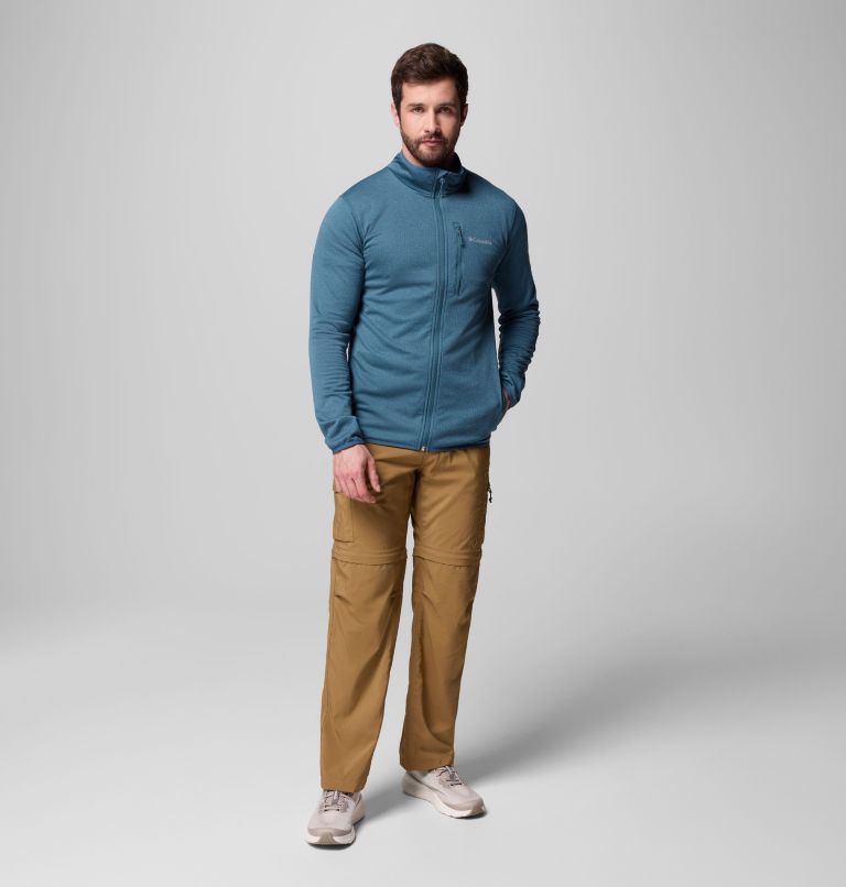 Men's Essential Hike Grid Fleece Full Zip Jacket, Color: Everblue, image 9