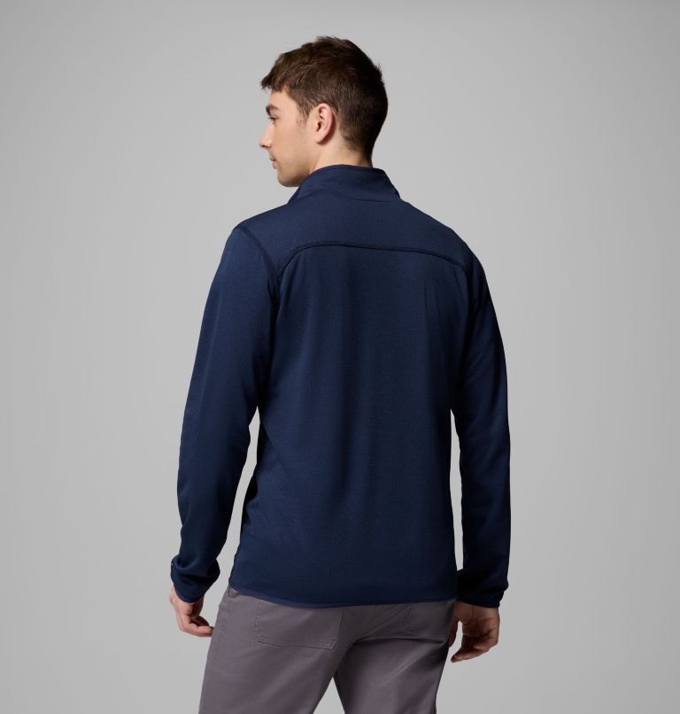 Men's Essential Hike Grid Fleece Full Zip Jacket, Color: Collegiate Navy, image 3