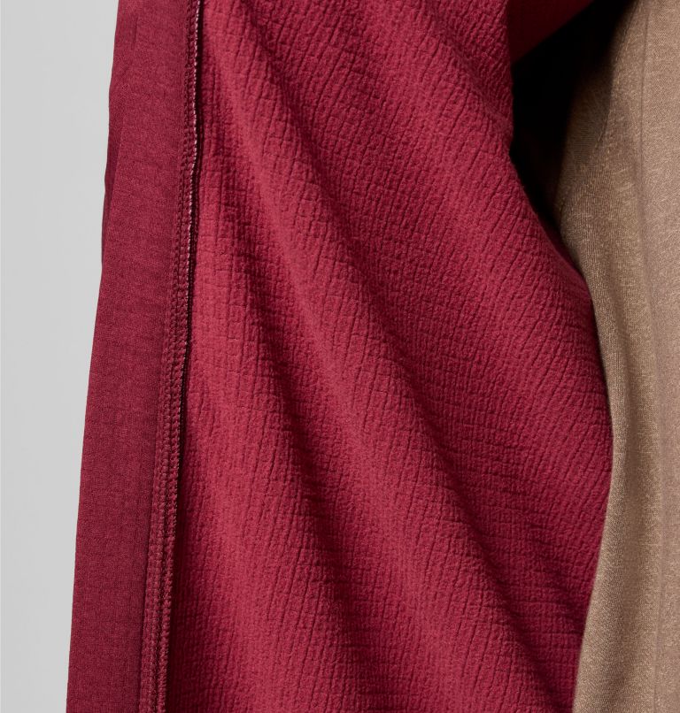 Men's Essential Hike Grid Fleece Full Zip Jacket, Color: Rich Wine, image 6