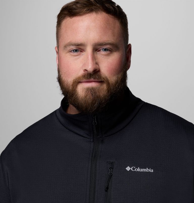 Essential Hike Grid Fleece Full Zip | 010 | 4X, Color: Black, image 6