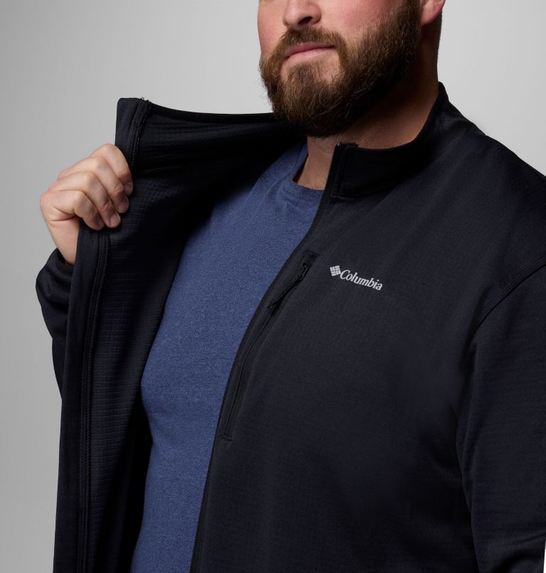 Essential Hike Grid Fleece Full Zip | 010 | 4X, Color: Black, image 7