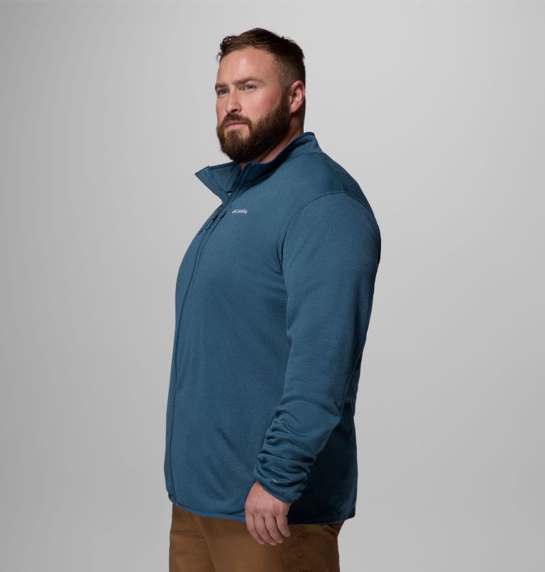 Essential Hike Grid Fleece Full Zip | 429 | 4X, Color: Everblue, image 4