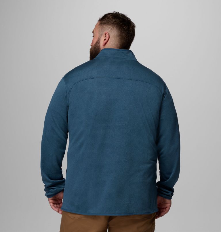 Essential Hike Grid Fleece Full Zip | 429 | 4X, Color: Everblue, image 3