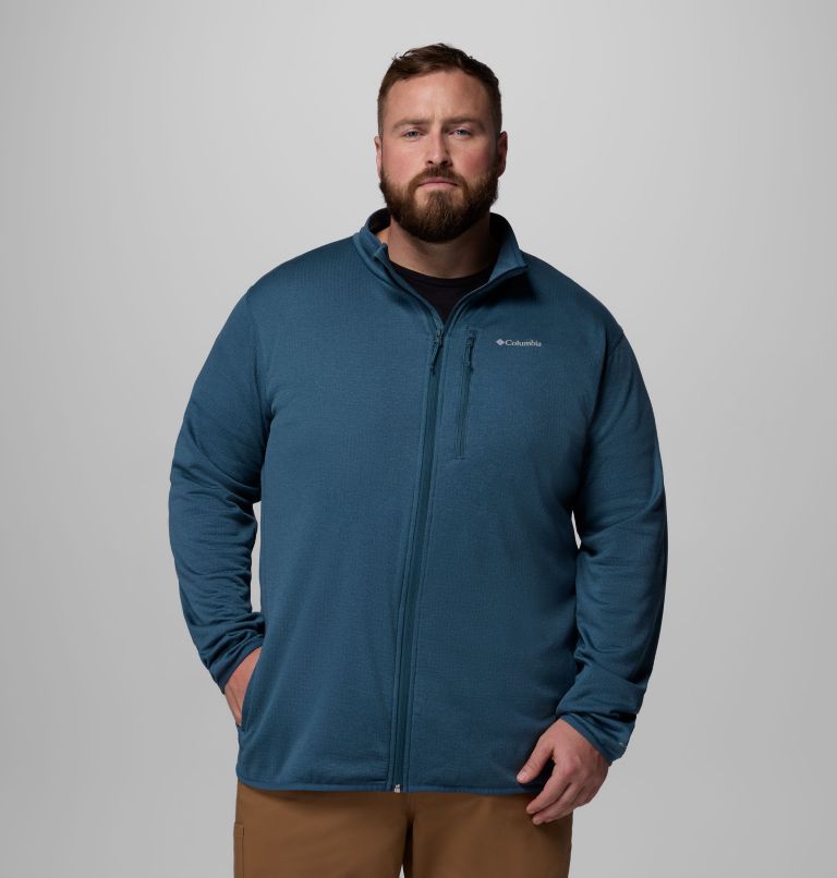 Essential Hike Grid Fleece Full Zip | 429 | 4X, Color: Everblue, image 1