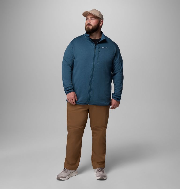 Essential Hike Grid Fleece Full Zip | 429 | 4X, Color: Everblue, image 2