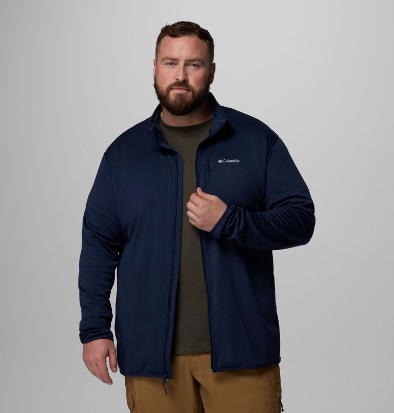 Men's Essential Hike Grid Fleece Full Zip Jacket - Big, Color: Collegiate Navy, image 5