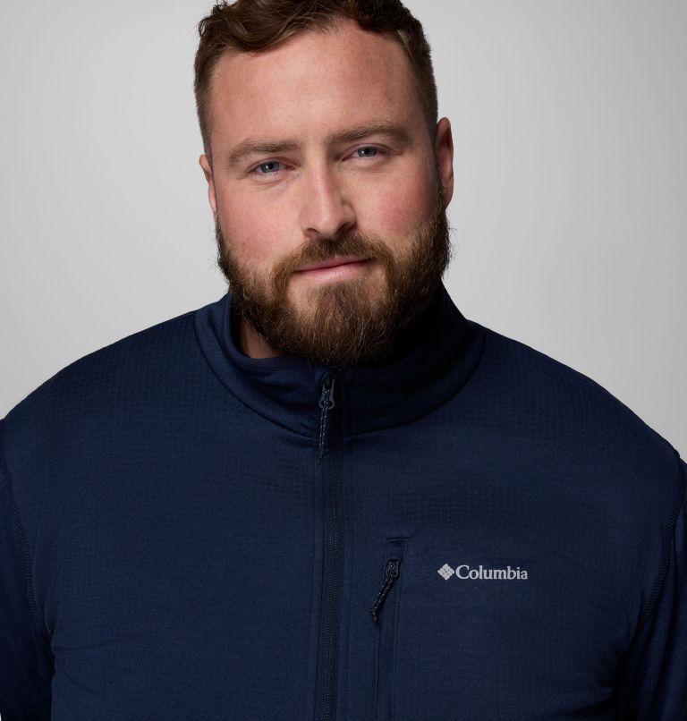 Men's Essential Hike Grid Fleece Full Zip Jacket - Big, Color: Collegiate Navy, image 6