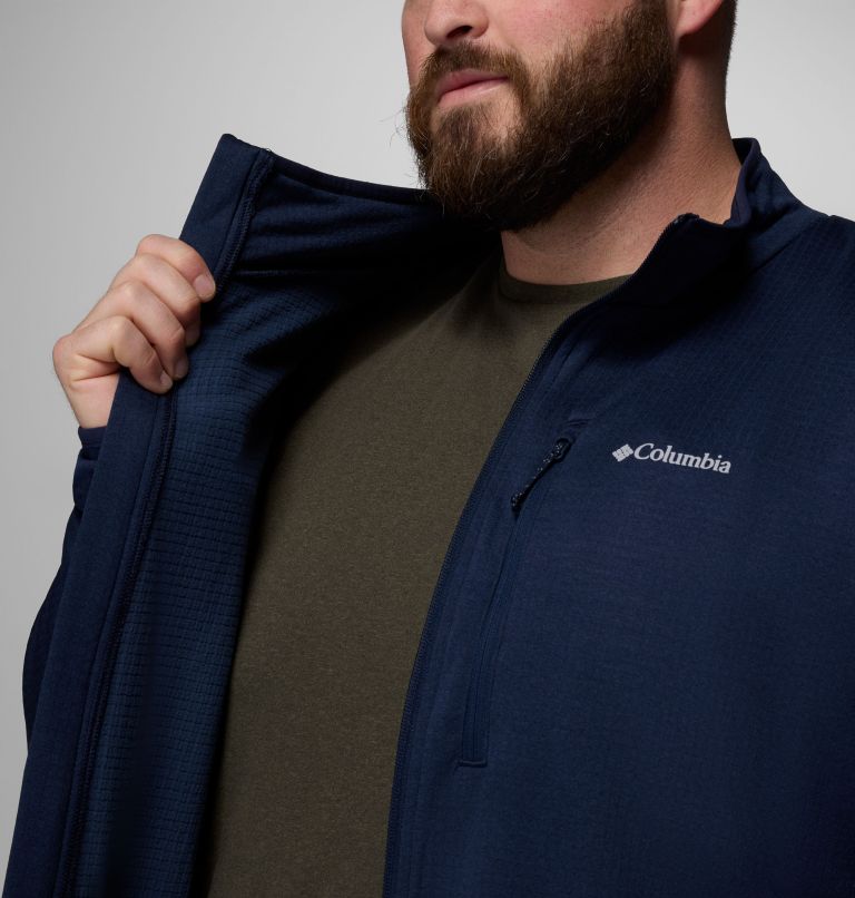 Men's Essential Hike Grid Fleece Full Zip Jacket - Big, Color: Collegiate Navy, image 7