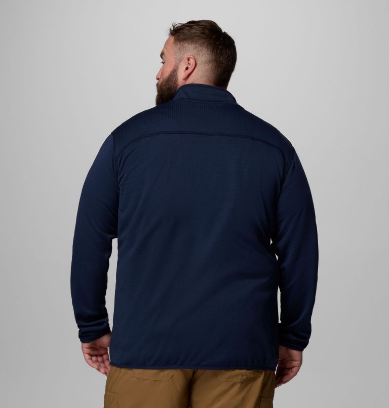 Men's Essential Hike Grid Fleece Full Zip Jacket - Big, Color: Collegiate Navy, image 3