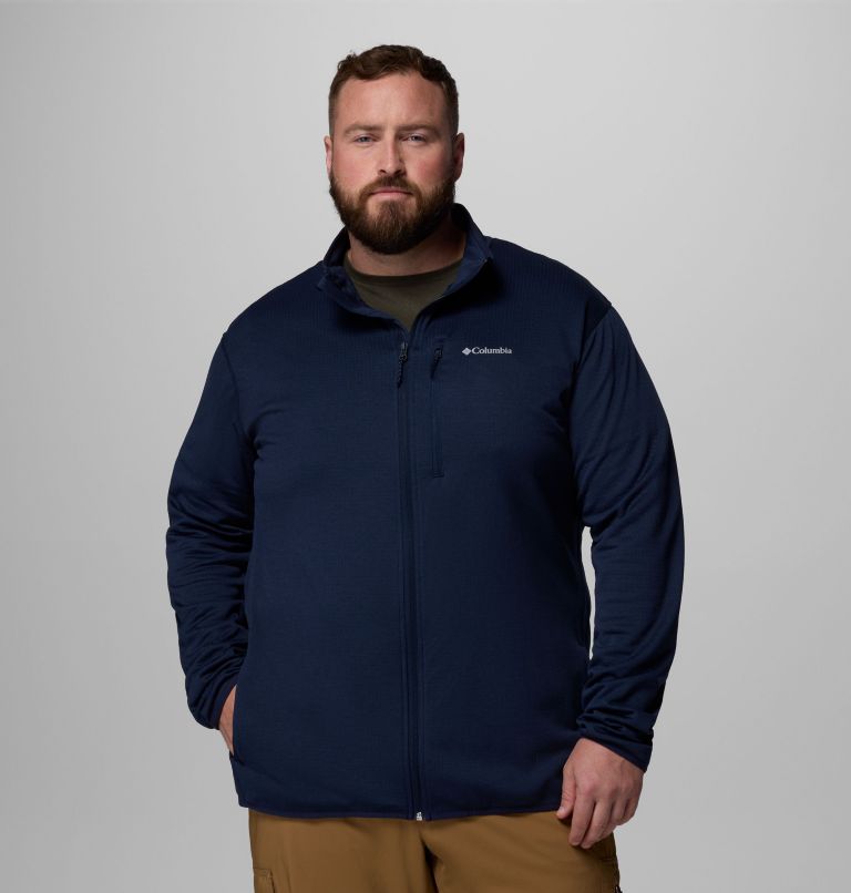 Men's Essential Hike Grid Fleece Full Zip Jacket - Big, Color: Collegiate Navy, image 1