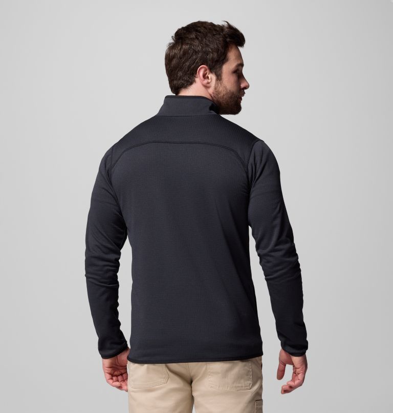 Men's Essential Hike Grid Fleece Full Zip Jacket - Tall, Color: Black, image 3