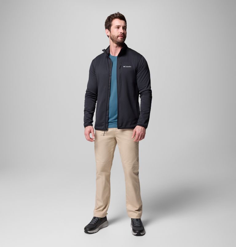 Men's Essential Hike Grid Fleece Full Zip Jacket - Tall, Color: Black, image 2