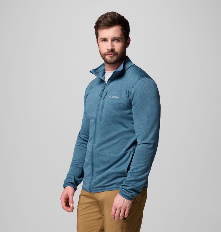 Men's Essential Hike Grid Fleece Full Zip Jacket - Tall, Color: Everblue, image 4