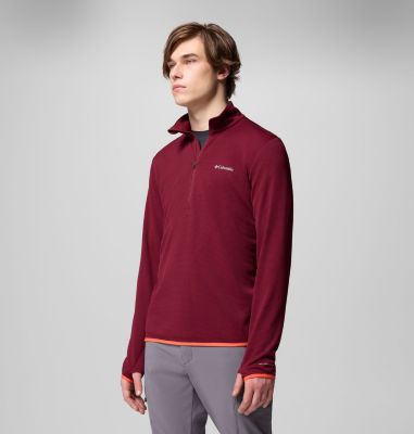 Men's Tech Trail Utility Warm Half Zip Pullover, Color: Rich Wine, image 12