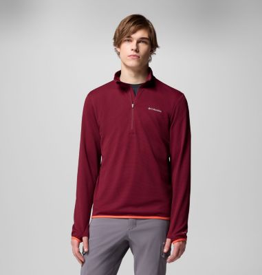 Men's Tech Trail Utility Warm Half Zip Pullover, Color: Rich Wine, image 9