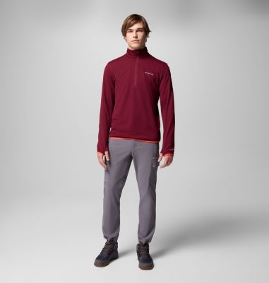 Men's Tech Trail Utility Warm Half Zip Pullover, Color: Rich Wine, image 10
