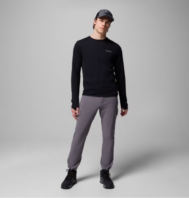 Men's Tech Trail Utility Warm Long Sleeve Crew Shirt, Color: Black, image 8