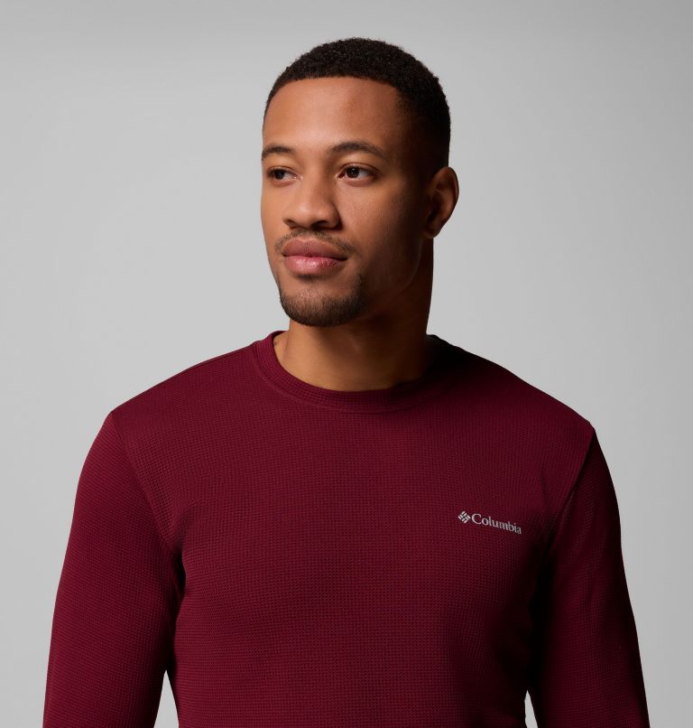 Men's Tech Trail Utility Warm Long Sleeve Crew Shirt, Color: Rich Wine, image 5