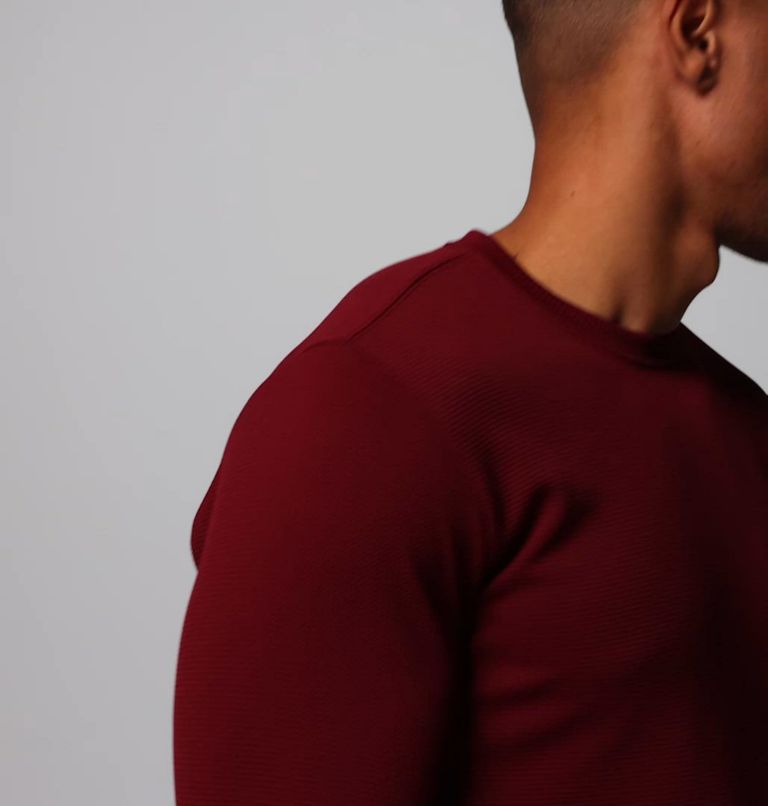 Men's Tech Trail Utility Warm Long Sleeve Crew Shirt, Color: Rich Wine