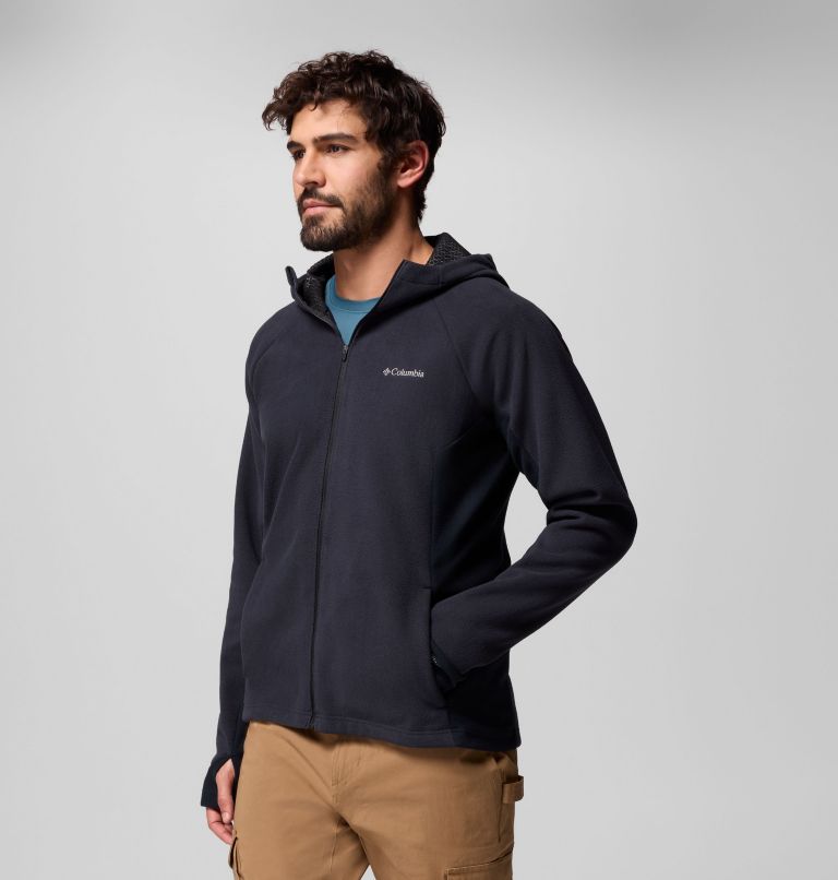 Men's Arctic Peak Hooded Full Zip Fleece Jacket, Color: Black, image 4