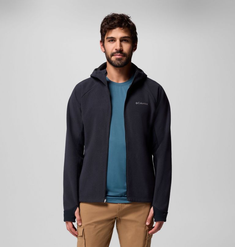 Men's Arctic Peak Hooded Full Zip Fleece Jacket, Color: Black, image 5