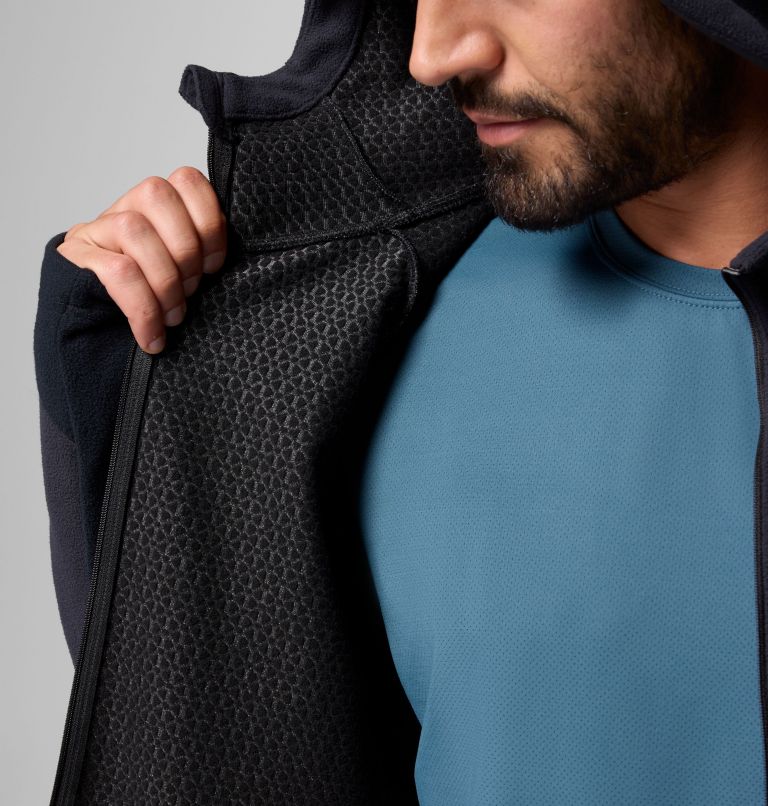 Men's Arctic Peak Hooded Full Zip Fleece Jacket, Color: Black, image 6