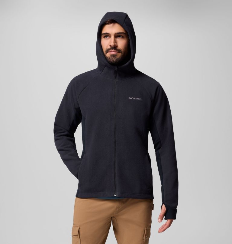 Men's Arctic Peak Hooded Full Zip Fleece Jacket, Color: Black, image 9