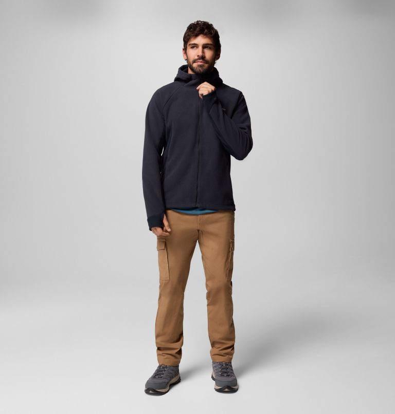 Men's Arctic Peak Hooded Full Zip Fleece Jacket, Color: Black, image 2