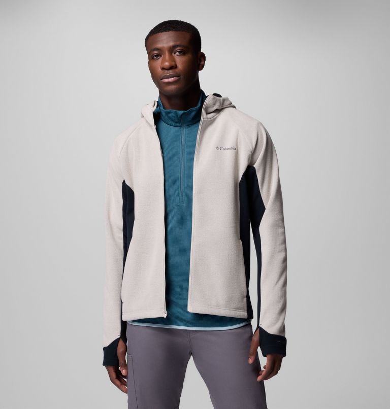 Men's Arctic Peak Hooded Full Zip Fleece Jacket, Color: Dark Stone, Black, image 5