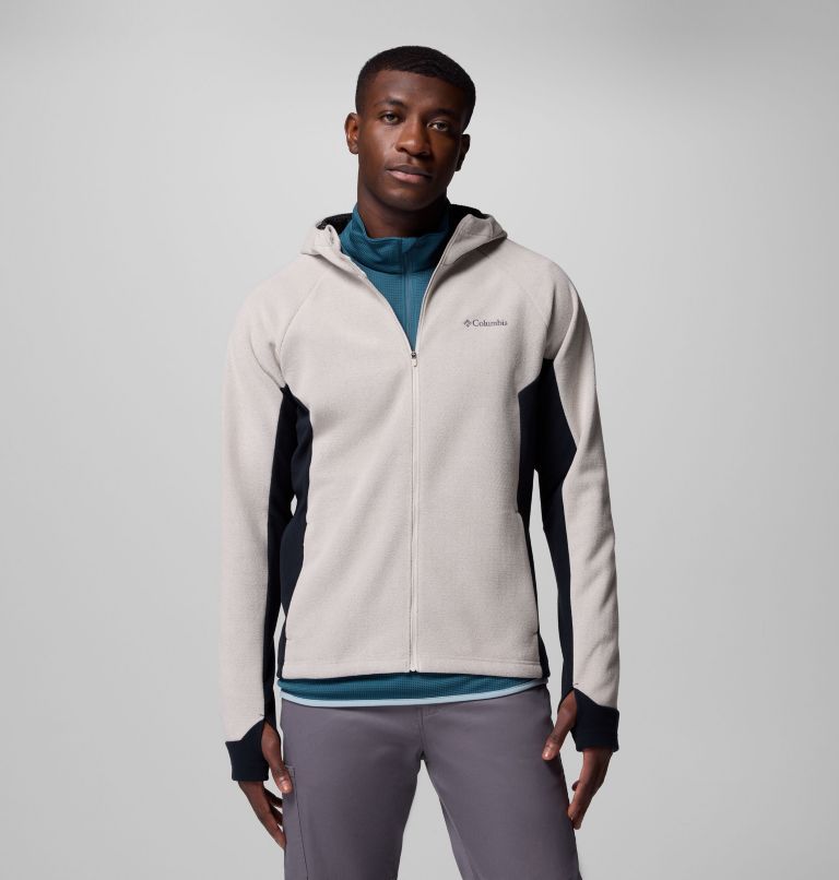 Men's Arctic Peak Hooded Full Zip Fleece Jacket, Color: Dark Stone, Black, image 1