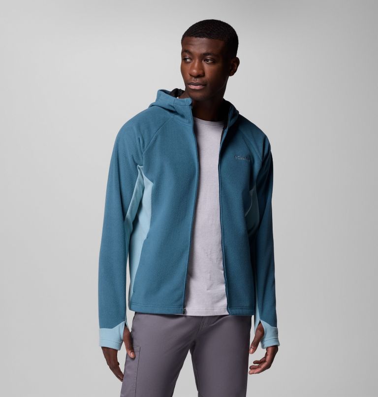 Men's Arctic Peak Hooded Full Zip Fleece Jacket, Color: Everblue, Crushed Blue, image 5