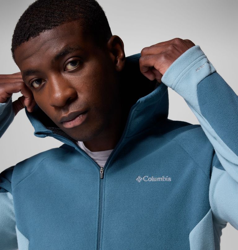 Men's Arctic Peak Hooded Full Zip Fleece Jacket, Color: Everblue, Crushed Blue, image 6