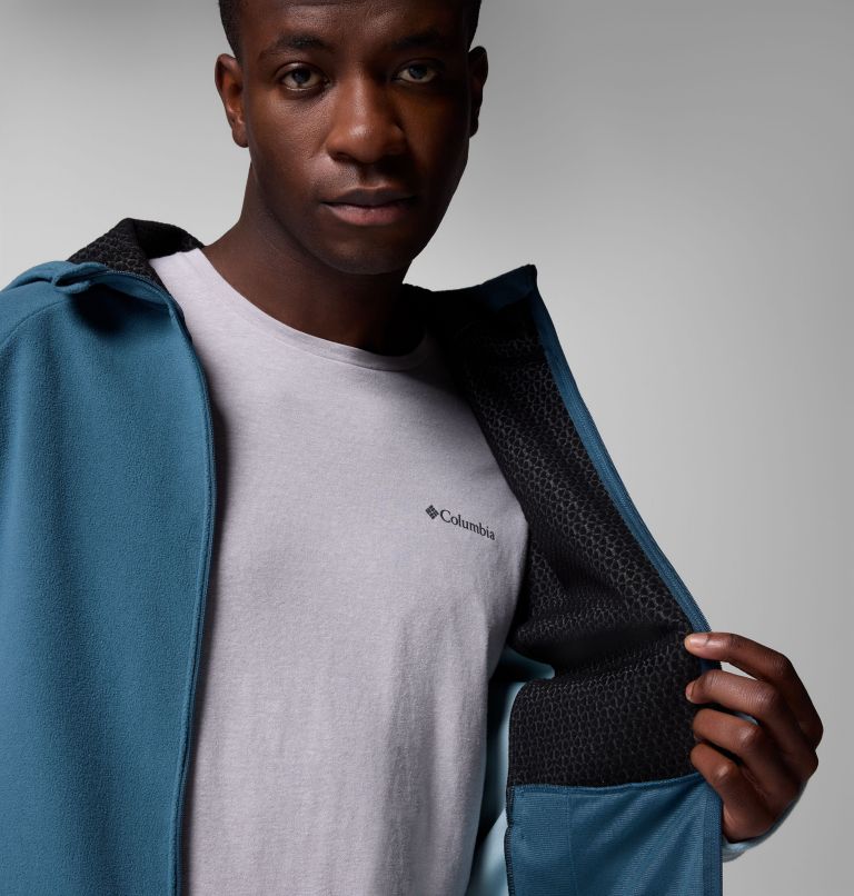 Men's Arctic Peak Hooded Full Zip Fleece Jacket, Color: Everblue, Crushed Blue, image 7