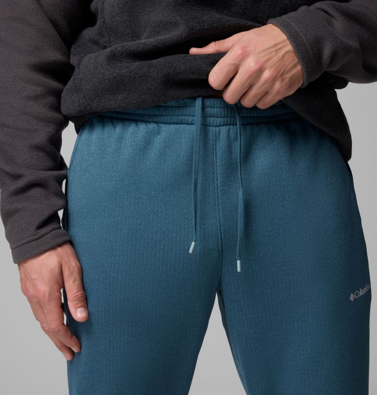 Men's Essential Hike Grid Fleece Pants, Color: Everblue, image 5