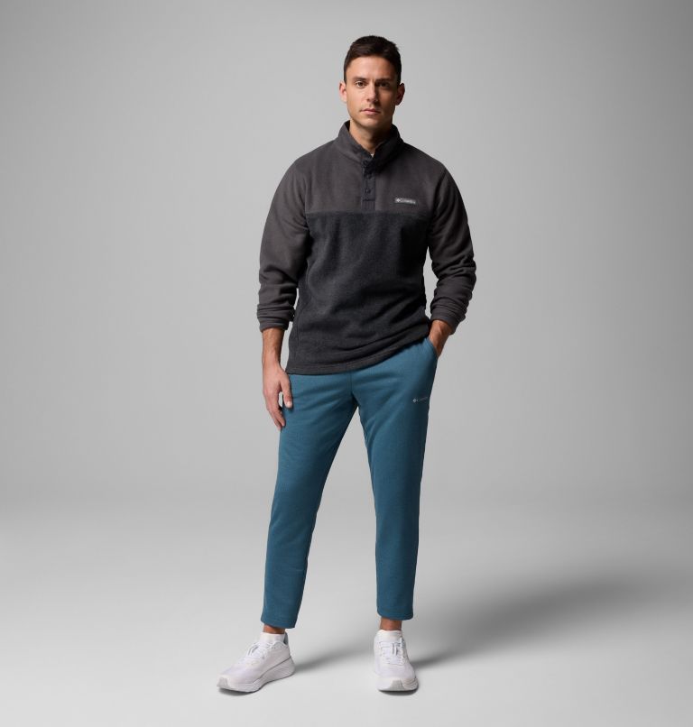 Men's Essential Hike Grid Fleece Pants, Color: Everblue, image 2