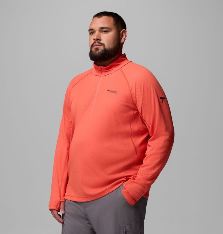 Men's DriVenture Half Zip Shirt - Big, Color: Zing, White, image 4