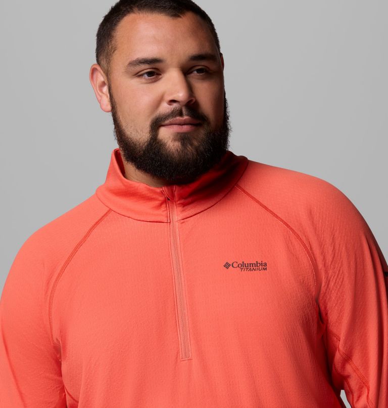 Men's DriVenture Half Zip Shirt - Big, Color: Zing, White, image 5