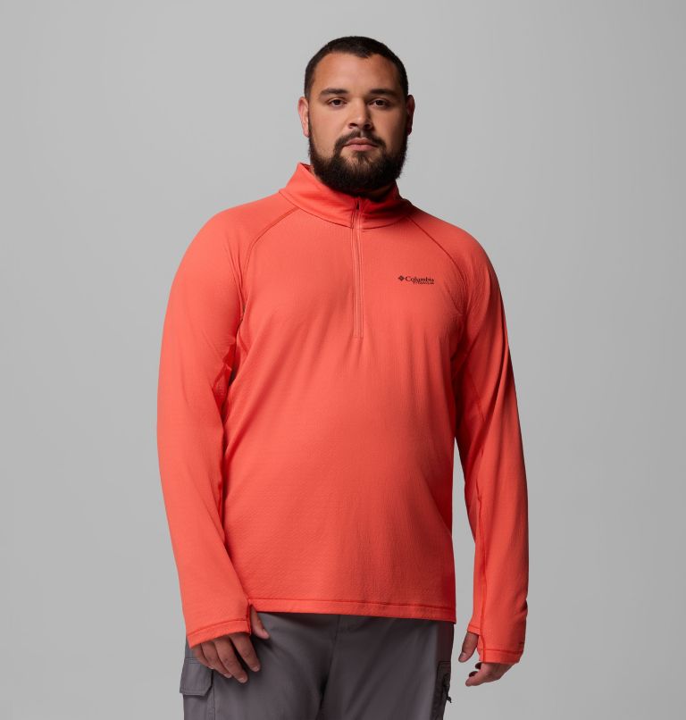 Men's DriVenture Half Zip Shirt - Big, Color: Zing, White, image 1