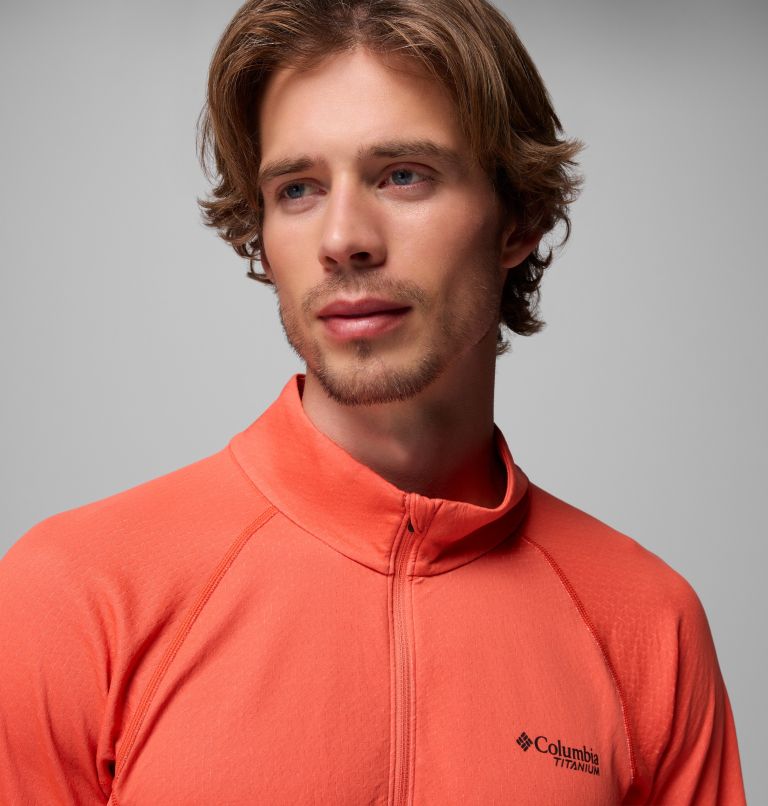 Men's DriVenture Half Zip Shirt - Tall, Color: Zing, White, image 6
