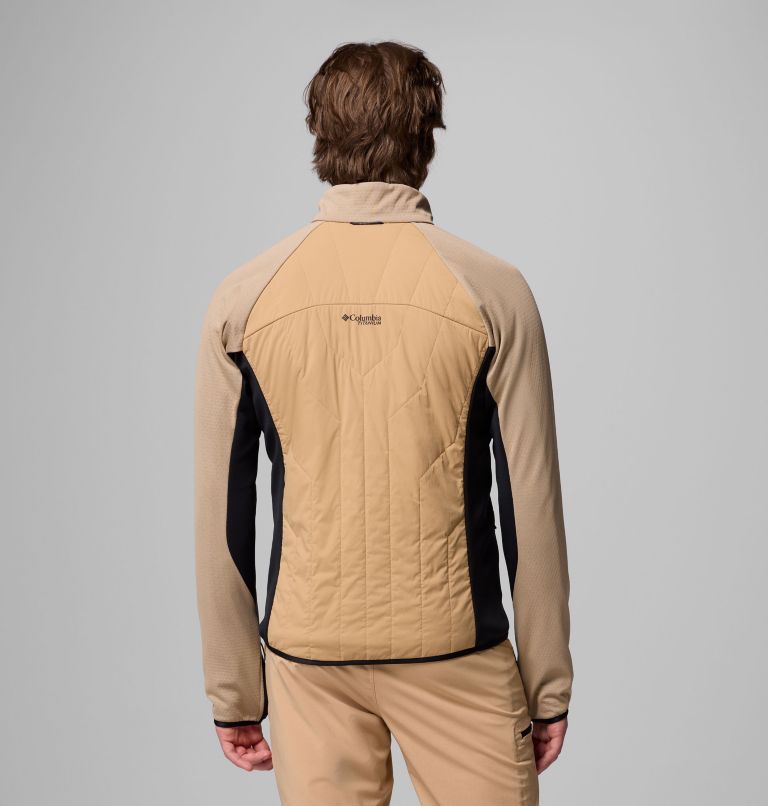 Men's Arctic Crest Hybrid Full Zip Jacket, Color: Canoe, Black, image 3