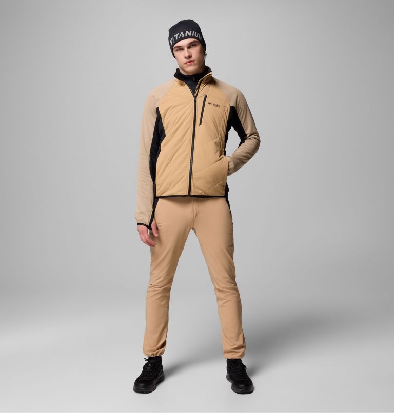 Men's Arctic Crest Hybrid Full Zip Jacket, Color: Canoe, Black, image 2