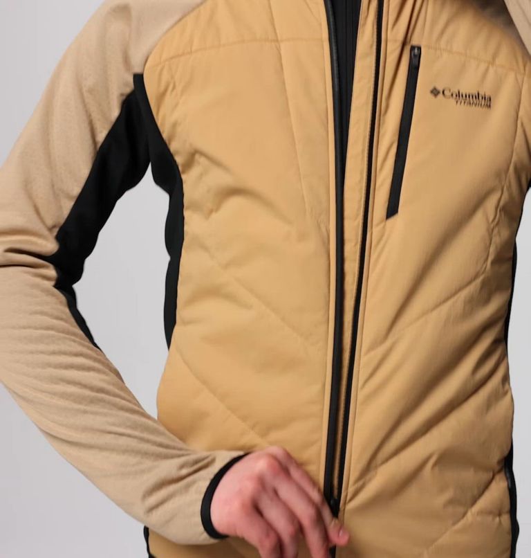 Men's Arctic Crest Hybrid Full Zip Jacket, Color: Canoe, Black