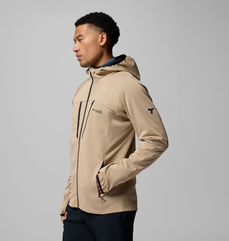 Men's Arctic Crest Bonded Full Zip Jacket, Color: Canoe, Black, image 4