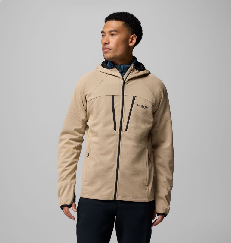 Men's Arctic Crest Bonded Full Zip Jacket, Color: Canoe, Black, image 1