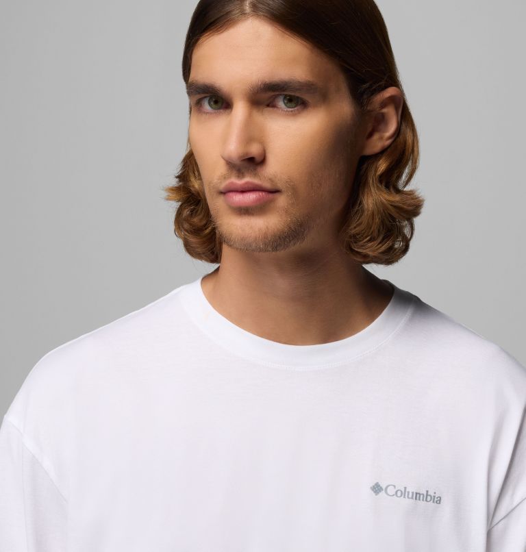 Camiseta de manga larga con estampado Black Butte para hombre, Color: White, Trailmap, image 5