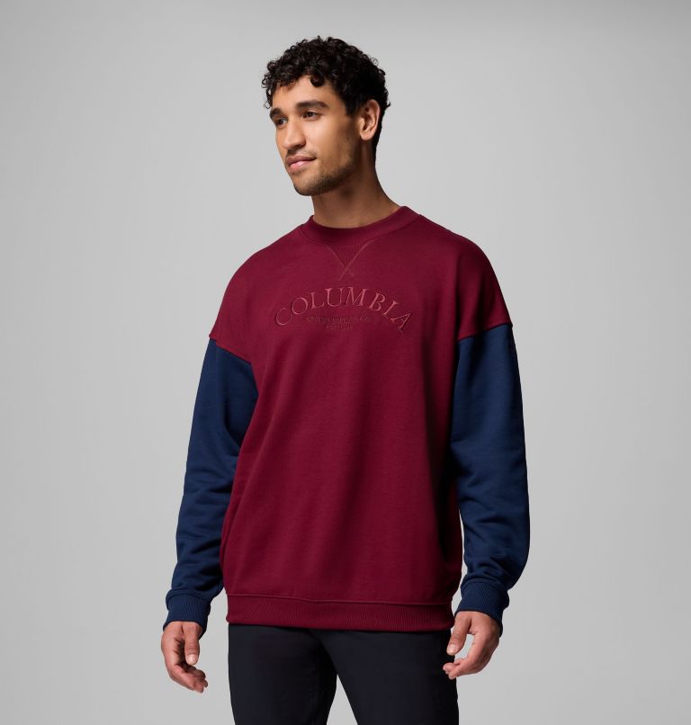 Men's Bugasweat Graphic Crew, Color: Rich Wine, Coll Navy, image 4
