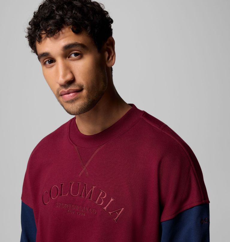Men's Bugasweat Graphic Crew, Color: Rich Wine, Coll Navy, image 5