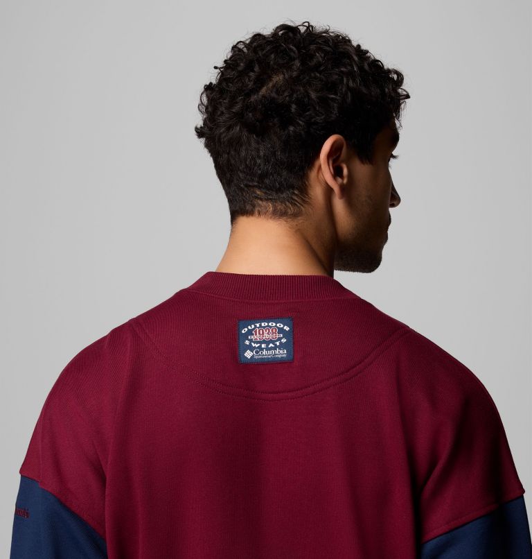 Men's Bugasweat Graphic Crew, Color: Rich Wine, Coll Navy, image 6